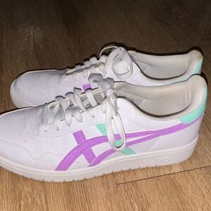 ASICS Japan S White Purple Green Sneakers Womens Size 10 Casual Shoes